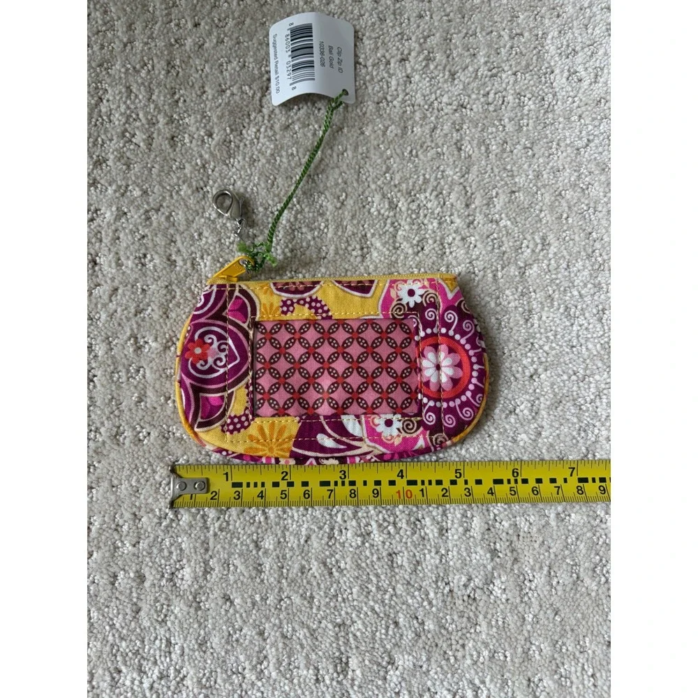 Vera Bradley Clip Zip ID Case Bali Gold NWT Paisley Boho Floral Pouch *Retired*